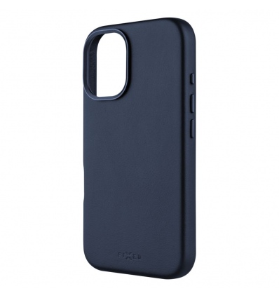 FIXED MagLeather kožený kryt iPhone 16, modrý