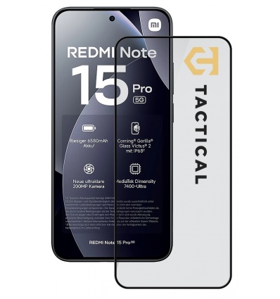 Tactical Glass Shield 5D sklo pro Xiaomi Redmi Note 15 Pro 5G Black