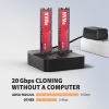 AXAGON ADSA-M2C22L, USB-C 20Gbps dokovací stanice pro 2× M.2 NVMe SSD s funkcí klonování