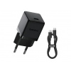 Baseus Palm Fast Nabíječka USB-C 20W + Datový Kabel USB-C/USB-C 1m Black