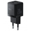Baseus Rychlonabíječka do sítě Palm 20W 1xUSB-A 1xUSB-C PD QC 3.0 černá