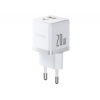 Baseus Rychlonabíječka do sítě Palm 20W 1xUSB-A 1xUSB-C PD QC 3.0 bílá