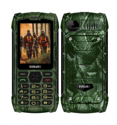 EVOLVEO StrongPhone H1, IP68 odolný Dual SIM telefon, 2,8"LCD, 5000mAh, Powerbanka, lovec. kamufláž