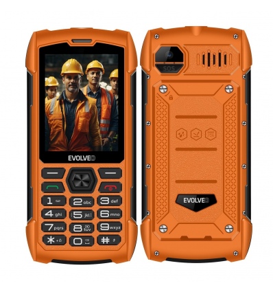 EVOLVEO StrongPhone H1, IP68 odolný Dual SIM telefon, 2,8"LCD, 5000mAh, Powerbanka, oranžový