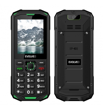 EVOLVEO StrongPhone X5, IP68 odolný Dual SIM telefon, 2,4"LCD, 2500mAh, černo-zelený