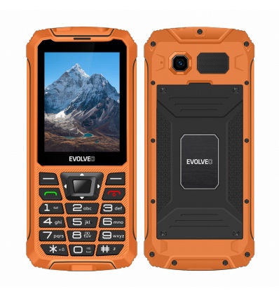 EVOLVEO StrongPhone Z6, IP68 odolný Dual SIM telefon, 2,8"LCD, 4000mAh, Powerbanka,, oranžový