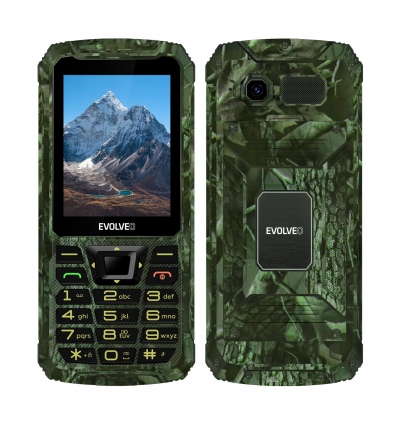 EVOLVEO StrongPhone Z6, IP68 odolný Dual SIM telefon, 2,8"LCD, 4000mAh, Powerbanka, lovec. kamufláž