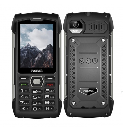 EVOLVEO StrongPhone H1, IP68 odolný Dual SIM telefon, 2,8"LCD, 5000mAh, Powerbanka, černo-stříbrný