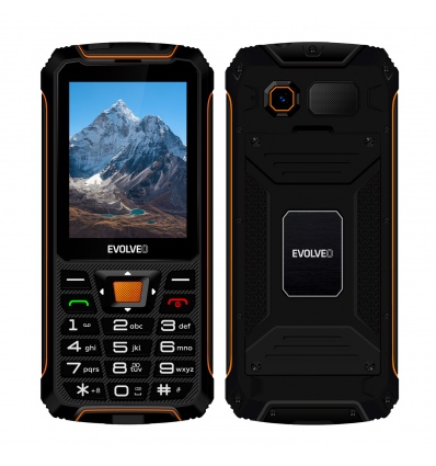 EVOLVEO StrongPhone Z6, IP68 odolný Dual SIM telefon, 2,8"LCD, 4000mAh, Powerbanka, černo-oranžový