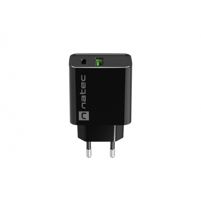 Universální nabíječka Natec RIBERA 20W 1X USB-A + 1X USB-C, černá