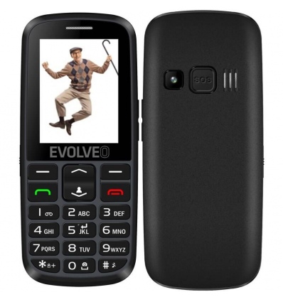 EVOLVEO EasyPhone EG, telefon pro seniory, nabíjecí stojánek a adaptér, černý
