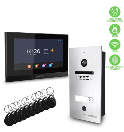EVOLVEO DoorPhone ID-1, 2drátový videotelefon s RFID, otiskem prstu a podporou ONVIF kamer
