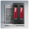 AXAGON EEM2-20GD, USB-C 20Gbps externí box pro dva M.2 NVMe SSD s funkcí klonování