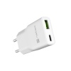 Univerzální USB nabíječka Natec RIBERA GaN SLIM, 20 W, 1X USB-A + 1X USB-C, Bílá