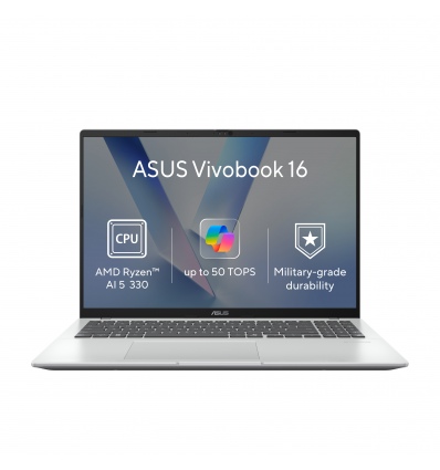 ASUS Vivobook 16/M1607KA-MB245WZ/AI5-330/16"/WUXGA/16GB/512GB/AMD int/W11H/Silver/2R