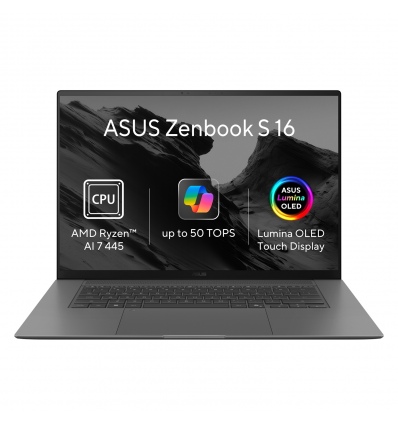ASUS Zenbook S16 OLED/UM5606GA-OLED594WZ/AI7-445/16"/2880x1800/T/16GB/1TB/AMD int/W11H/Gray/2R