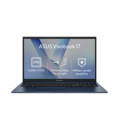 ASUS Vivobook 17/X1704VA-AU986Z/3-100U/17,3"/FHD/8GB/512GB/Intel int/bez OS/Blue/2R