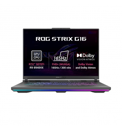 ASUS ROG Strix G16/G614PR-RV162Z/R9-8940HX/16"/WUXGA/32GB/1TB/RTX 5070Ti/bez OS/Gray/2R