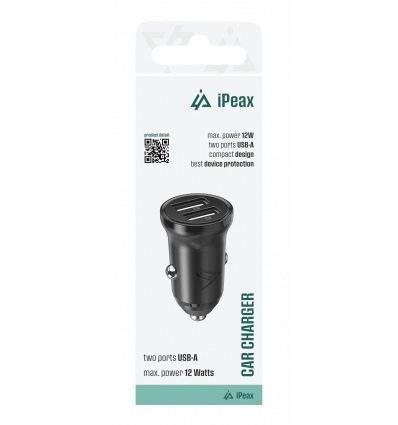 AUTONABÍJEČKA CL-01, 2,4A, 2x USB-A ČERNÁ