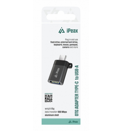 ADAPTÉR OTG USB-C / USB-A (samice) ČERNÝ