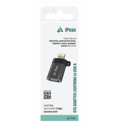 ADAPTÉR OTG LIGHTNING / USB-A (samice) ČERNÝ