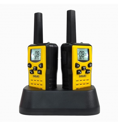EVOLVEO FreeTalk 2W, PMR vysílačka s výkonem 0,5 a 2W, žlutočerná