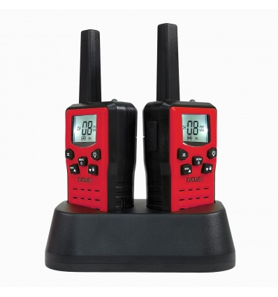 EVOLVEO FreeTalk 2W, PMR vysílačka s výkonem 0,5 a 2W, červenočerná