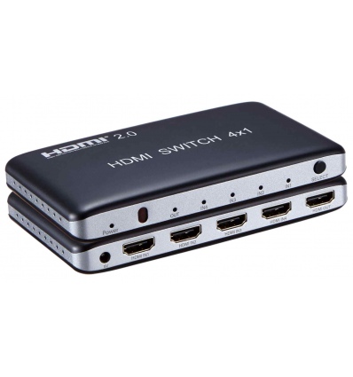 PremiumCord HDMI switch 4:1, plastový,dálkové ovl.