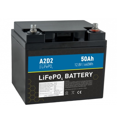 A2D2 baterie LiFePO4 12,8V 50Ah M6 (Qinkual cells)