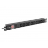 NAPÁJECÍ PANEL (PDU) 19" LANBERG 1U 10A 2m 10X IEC C13 ZÁSUVKA ČERNÁ C14