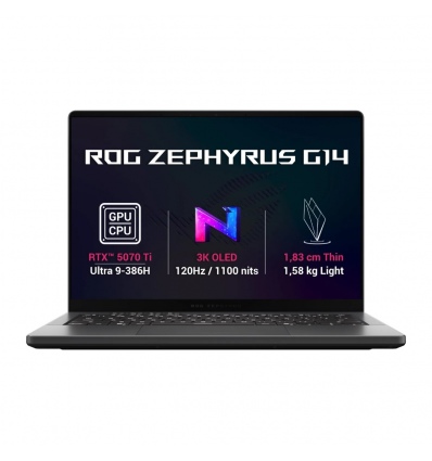 ASUS ROG Zephyrus G14/GU405AR-SY006W/U9-386H/14"/2880x1800/32GB/1TB/RTX 5070Ti/W11H/Gray/2R