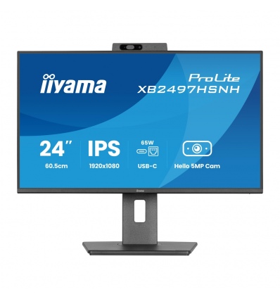24" iiyama XB2497HSNH-B1:IPS,FHD,USB-C dock,cam