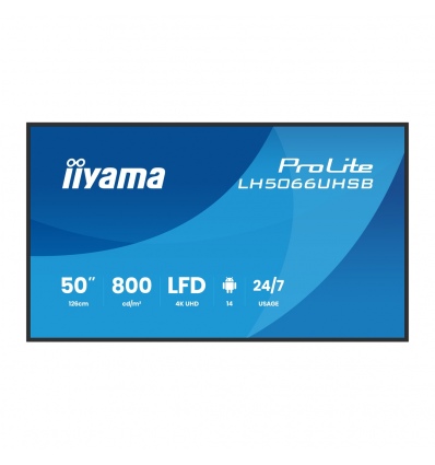 50" iiyama LH5066UHSB-B1AG:VA,4K UHD,IPX5,DP-out