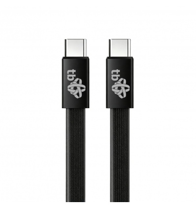 TB plochý kabel USB-C na USB-C, 1m, černý