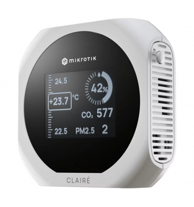 MikroTIk IAQM-THC2PV-W, Claire - Air Quality Monitor, CO2, Temp, RH, PM2.5/10, VOC, bílá