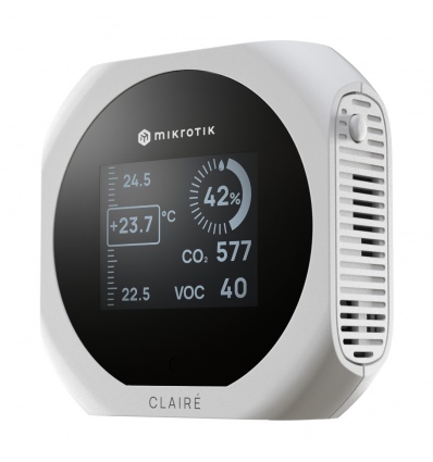 MikroTik IAQM-THC2V-W, Claire lite - Air Quality Monitor, CO2, Temp, RH, VOC, bílá