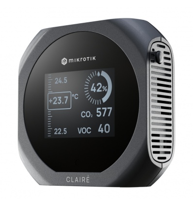 MikroTik IAQM-THC2V-G, Claire lite - Air Quality Monitor, CO2, Temp, RH, VOC, šedá