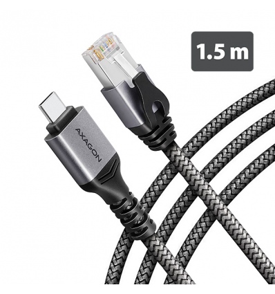 AXAGON ADE-CM15, USB-C Gigabit Ethernet adaptér s integrovaným síťovým CAT6 kabelem RJ-45 (1,5m)