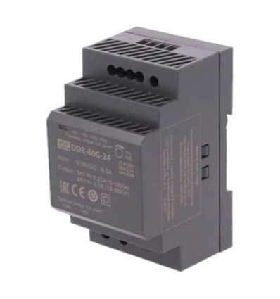MEANWELL - DDR-60G-24 - Průmyslový měnič napětí z 9-36V na 24V 60W na DIN