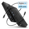AXAGON HMC-DL-KVM, DisplayLink dokovací stanice, USB 10Gbps, HDMI + DP 4K/60Hz, RJ-45, PD 100 W, KVM