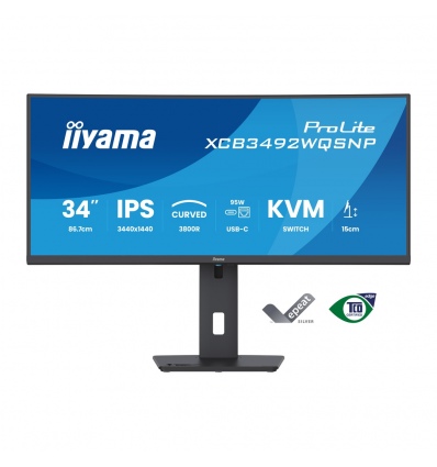 34" iiyama XCB3492WQSNP-B1:IPS,QHD,USB-C Dock,HAS