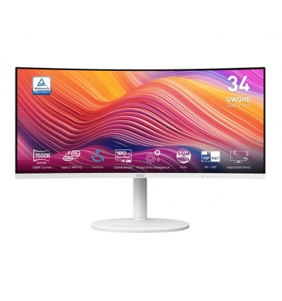 MSI Modern/MD342CQPW/34"/VA/wQHD/120Hz/1ms/Bílá/3R