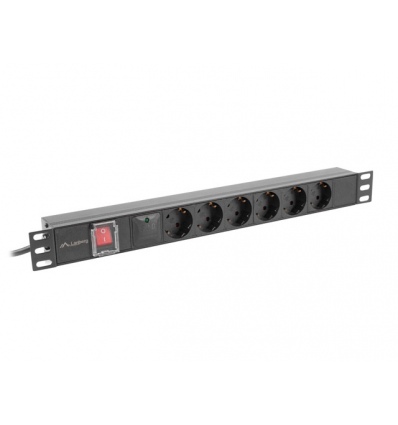 NAPÁJECÍ LIŠTA PDU 19" LANBERG 1U 16A 6X 230V SCHU