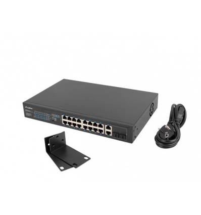 SWITCH LANBERG 16X 100MB POE+/2X 1GB/1X SFP RACK 1
