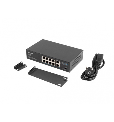 SWITCH LANBERG 8X 100MB POE+/2X 1GB UNMANAGED RACK