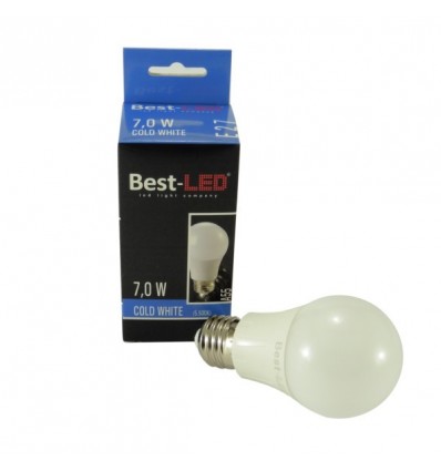 BEST LED ŽÁROVKA E27, 240V 7W, CW STUDENÁ (ZA 50W)