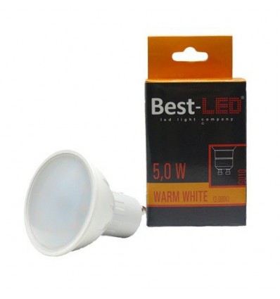 BEST LED ŽÁROVKA GU10, 240V 5W, WW S PATICÍ, TEPLÁ (ZA 40W BODOVKU)