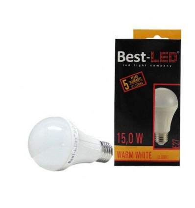 BEST LED ŽÁROVKA E27, 240V 15W, W TEPLÁ (ZA 95W)