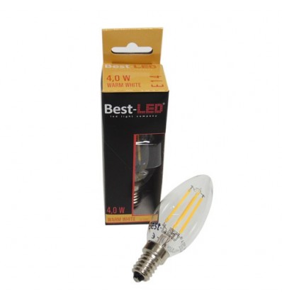 BEST LED FILAMENT ŽÁROVKA E14 240V 4W, W TEPLÁ (ZA 40W)