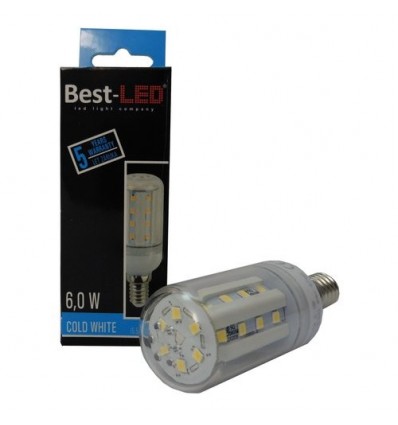 BEST LED ŽÁROVKA E14, 240V 6W, CW STUDENÁ (ZA 45W)